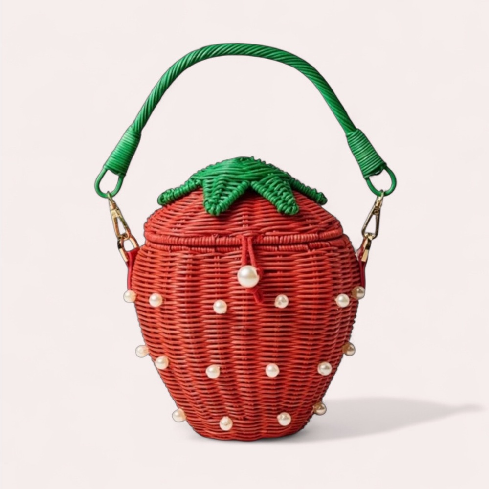 🍓 Kate Spade Strawberry Wicker Mini Bag 🍓 - Picture 2 of 11